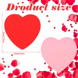 FOIMAS 800pcs Heart Sticky Notes,Valentine's Day Heart Shaped Sticky Note Pads Memo for Valentine's Day School Office Supply,Red and Pink