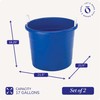 HOMZ 2-Pack Utility Tub, Large Plastic Storage Bucket with Rope