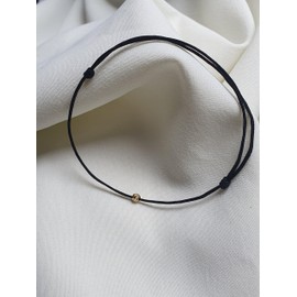 14K Bead Bracelet Rope Adjustable Red String Lucky Kabbalah for Women Man (Black, 1 beads)