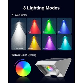 12 Pack Color Changing Solar Powered Fence Lights Outdoor Landscape LED Waterproof Yard Lighting for Outside Wall, Deck, House Patio, Railing, Porch, Step, 8 Colores, Easy Installation ( White Shell )