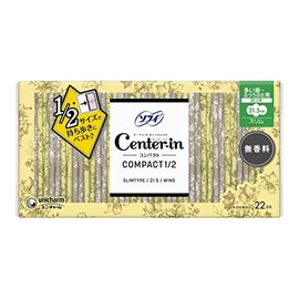 [Bulk Purchase] Center Inn Compact 1/2 Unscented, For Many Daytime Use, With Wings, 22 Sheets (Slim Sanitary Napkins) [x 6 Pieces]