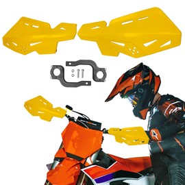 PRO CAKEN Universal 7/8" 22mm and 1 1/8" 28mm Handle Bar Hand Guards Nylon Bracket for Dirt Bike Motocross ATV for SX SXF EXC XCW-Yellow