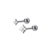 Asymmetrical 20g Tiny Star Sterling Silver Cartilage Stud Earrings for
