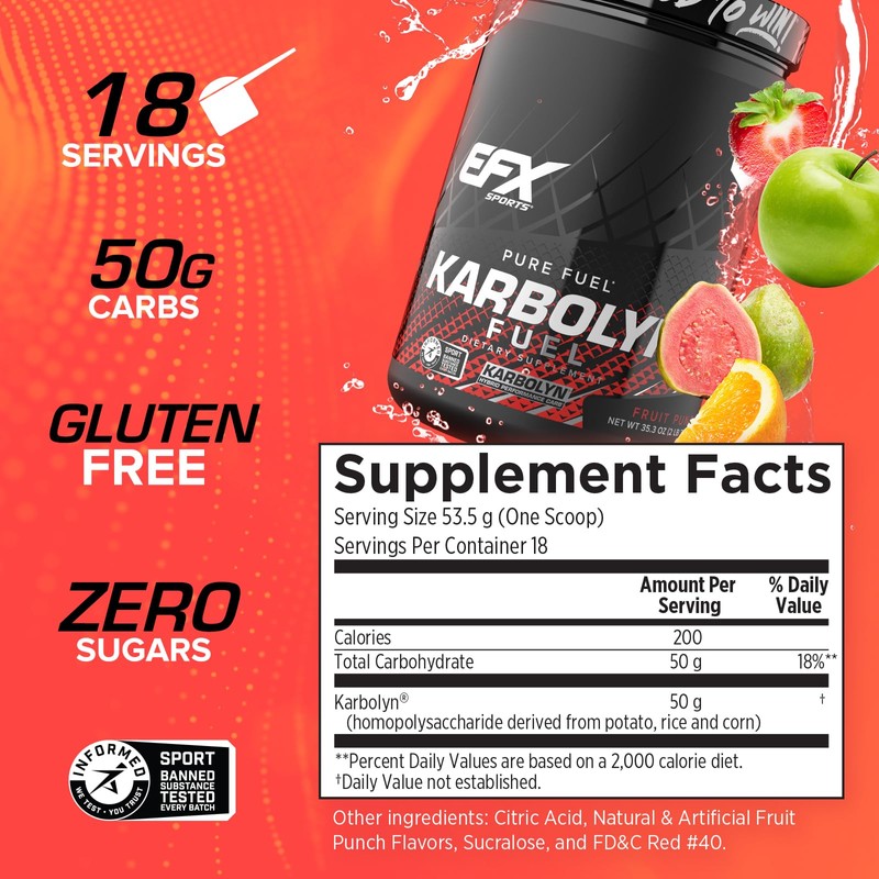 EFX Sports Karbolyn Fuel | Fast-Absorbing Carbohydrate Powder | Carb