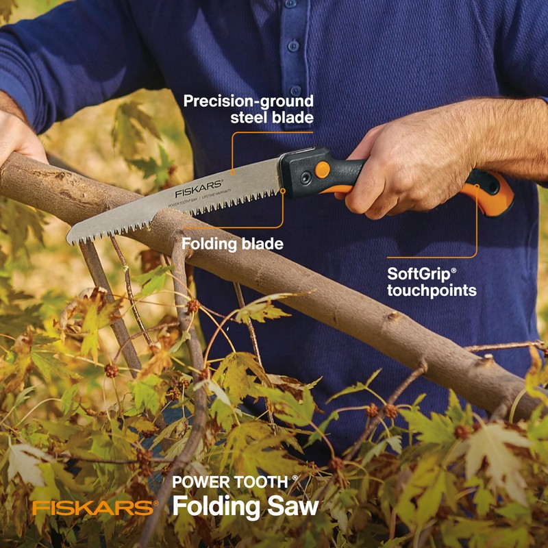 Fiskars Hand Saw, Folding Saw with Dual Position Locking Saw