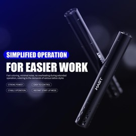 MAST TATTOO Mast Tour Fly Tattoo Gun Pen Máquina Inalámbrica Rotary Mcore-A Motor Thin Grip Rca Jack Fuente De Alimentación De Batería Digital (Rosa)