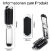2 Stück Klappbürste Reise, Klappbar Haarbürste mit Spiegel, Mini Haarkämme,