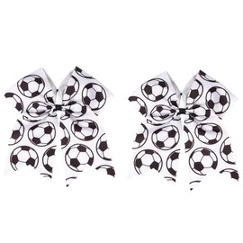 JCLIFE Soccer Cheer Hair Bows for Girls – Large 7” Soccer Hair Bows for Ponytails, Cheerleading, Teams, and Players – Set of 2
