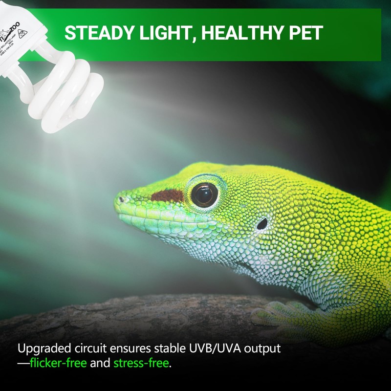 REPTI ZOO UVB Light for Tropical Reptile, 2 Pack 5.0