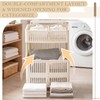 Leinuosen Foldable 2-tier Plastic Laundry Basket with Wheels and Handle