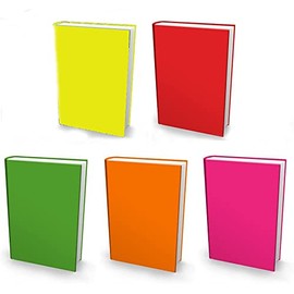 The Original Book Sox: Stretchable Jumbo Fabric Book Cover - 5 Solid Print Pack