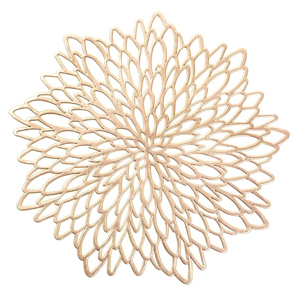 HEYOMART PVC Placemats Sets of 4 Round Leaf Place Mats