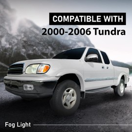 G-PLUS Fog Lights w/Bulbs Driver and Passenger Side Pair Clear Compatible with Toyota Tundra (submodel: Base, Limited, SR5) 2000-2006 812100C010 812200C010 TO2593102 TO2592102