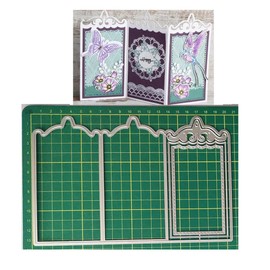 3Pcs Frame Metal Die Cuts, Three-Layer Loose-Leaf Frame Cutting Dies Cut Stencils for DIY Scrapbooking Cards Decorative Embossing Paper Dies for Scrapbooking Card Making