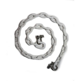 PVC Coated Boat Anchor Chain with Stainless Steel Shackles 4Foot/ 5Foot/ 6Foot (White, 5/16" x 6 Foot)