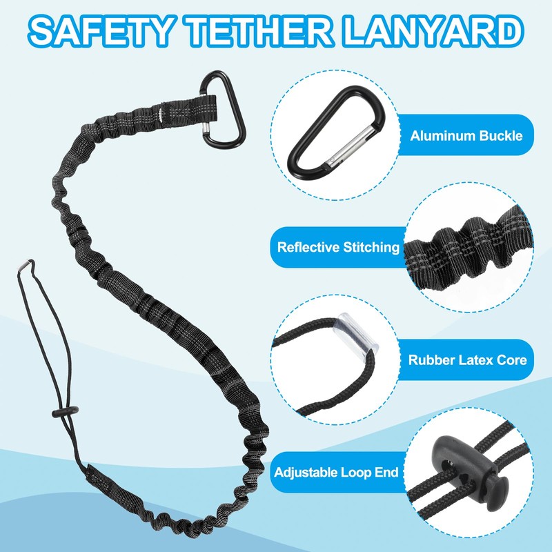 MECCANIXITY Retractable Tool Lanyard 3.6ft with Single Aluminum Buckle and