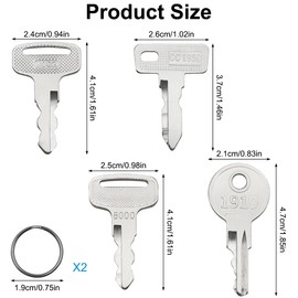 4 Pcs Golf Cart Keys Set, Golf Cart Key Replacement Compatible with Part Numbers 1012505 17063-G1 JU2-H2511-00 JU6-H2511-10, with 2 Pcs Key Rings