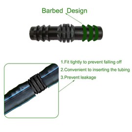 20-Pack - Irrigation Fittings Coupling for 1/2" Drip Tubing - Barbed Connectors (Fits Most Brands, Rain Bird 16mm .520 ID and Compatible Drip or Sprinkler Systems) (Coupling 20-Pack)