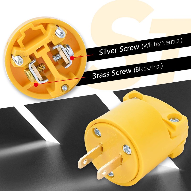 STARELO Electrical Replacement Plug & Connector Set Yellow Shell 125V