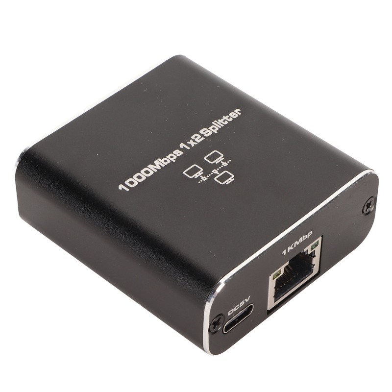Ethernet Splitter RJ45 Network Port 1 to 2 Port Aluminum