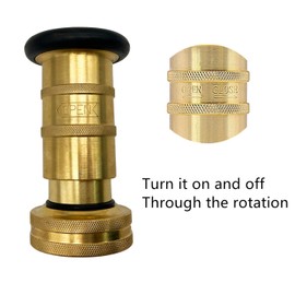 SAFBY Fire Hose Nozzle Brass Fire Equipment Spray Jet Fog (2" NPT/NPSH)