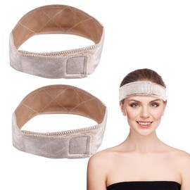QOMJUFA Pack of 2 Elastic Wig Grips, Wig Headband, Skin-Coloured, Wig Grip, Wig Band, beige