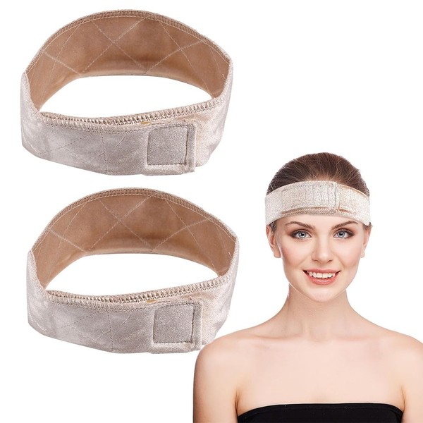 QOMJUFA Pack of 2 Elastic Wig Grips, Wig Headband, Skin-Coloured,