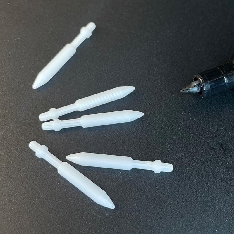 FULIBAO 0.5mm Extra Fine White Fiber Replaceable Marker Tips, 5