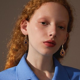 Ricarmo Bohemian Vintage Copper Sliver Teardrop Colorful Enamel Crystal Hook Earrings Ethnic Leaf Rhinestone Dangle Drop Earrings For Women Jewelry Gift (Colour 3)