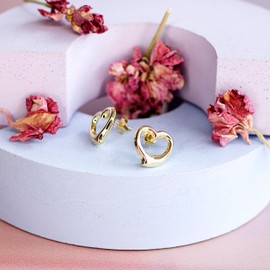 Carissima Gold Women's 9ct Yellow Gold Heart Stud Earrings