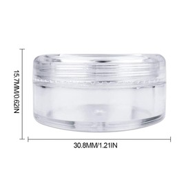 Pack of 10 transparent empty containers, 5 ml cream containers, mini jars with screw cap for cosmetics