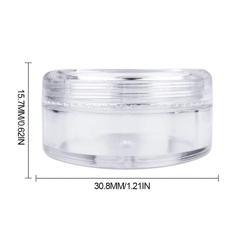 Pack of 10 transparent empty containers, 5 ml cream containers,