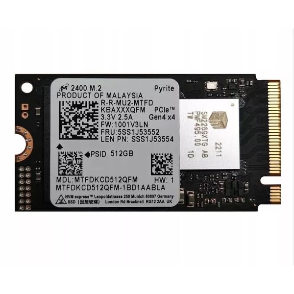GALIMU Micron 512GB 2400 2242 M.2 NVMe SSD PCIE Gen4
