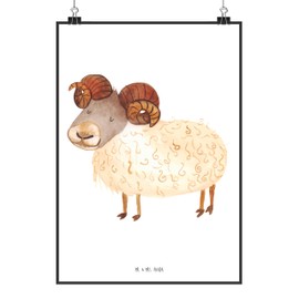 Mr. & Mrs. Panda DIN A3 poster, zodiac sign Aries - gift, room decoration, ascendent, horoscope, astrology, wall decoration picture, picture, Aries zodiac sign, birthday April, birthday March, wall poster
