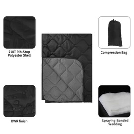 Tongcamo Poncho Liner Military Woobie Blanket Multicam Camo Woobie with Compression Carry Bag for Outdoors Hiking Jungle Hunting Gear