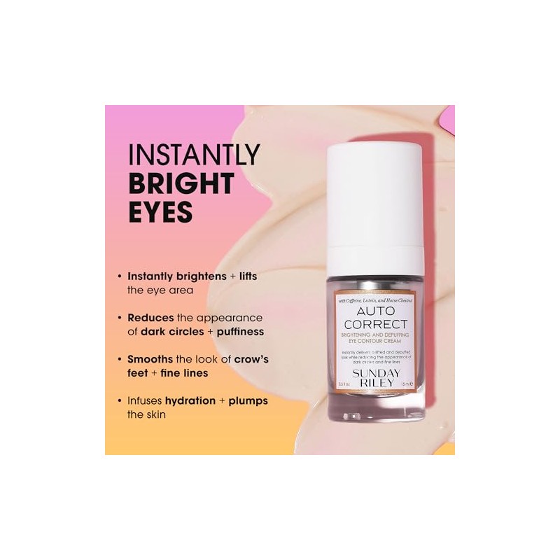 Sunday Riley Auto Correct Brightening and Depuffing Eye Contour Cream,