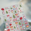 Christmas Nail Stickers 5D Embossed Cute Christmas Tree Penguin Nail