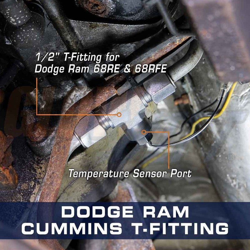 GlowShift 1/2" Transmission Cooler Line T-Fitting Sensor Adapter Compatible with