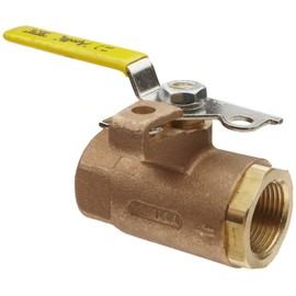 Apollo 75-100 Series Bronze Ball Valve with Automatic Drain, Two Piece, Inline, Lockable Lever, 2" NPT Female