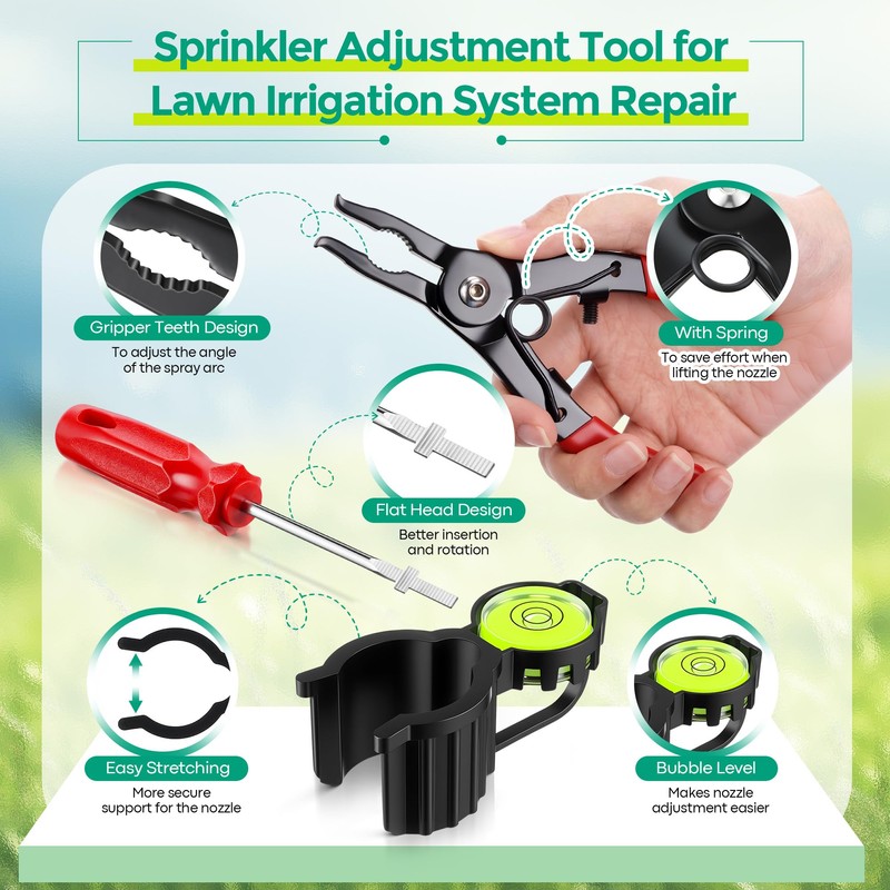 3 in 1 Sprinkler Head Tool Kit Compatible with Rain