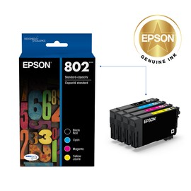 EPSON 802 DURABrite Ultra Ink Standard Capacity Black & Color Cartridge Combo Pack (T802120-BCS) Works with WorkForce Pro WF-4720, WF-4730, WF-4734, WF-4740