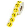 1000 Labels $1 Price Stickers Roll, 1 Inch Round Pre-Printed