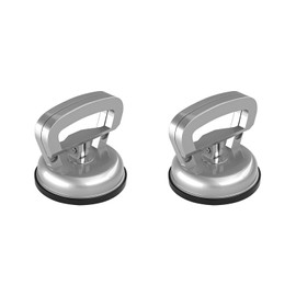 KVNTOOLS Glass Suction Cup Heavy Duty Aluminum Vacuum Plate Puller Handle Holder Hooks Duty Galss Lifting/Tile Suction Cup Lifter/Moving Glass/Pad for Lifting (White, 2Pack)