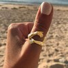 Hug Ring in 925 Sterling Silver and Gold Adjustable |