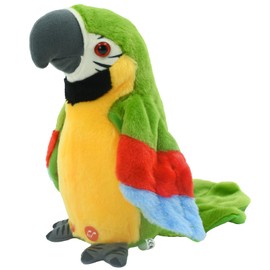 Surplex Electric Talking Parrot Toy, Voice Repeat and Singing in English, Recording Bird Toy, Animal Wings Waving Plush Bird, Sensory Learning Toy for Children