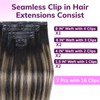 IDN BEAUTY Seamless Clip In Hair Extensions Human Hair, Straight