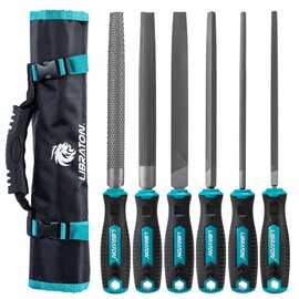 Libraton 6PCS Metal File Set, Metal Files, Metal Files for Steel, 5 Metal Rasp Files, 1 Wood File, 8" High-Carbon Steel Files with Rubber Handle, for Metalworking & Woodworking