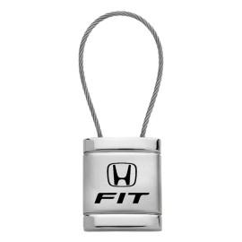 Honda Fit Satin Chrome Cable Key Ring (Silver)