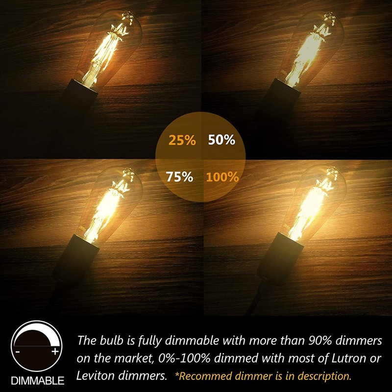 ASOKO LED Dimmable Vintage Edison Led Bulbs 6W Antique Style,