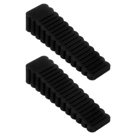 uxcell 2Pcs Door Stoppers for Bottom, 0.6 Inch Non-Slip Door Wedge Stopper, Stackable Doorstop for Home Office Floor, Black